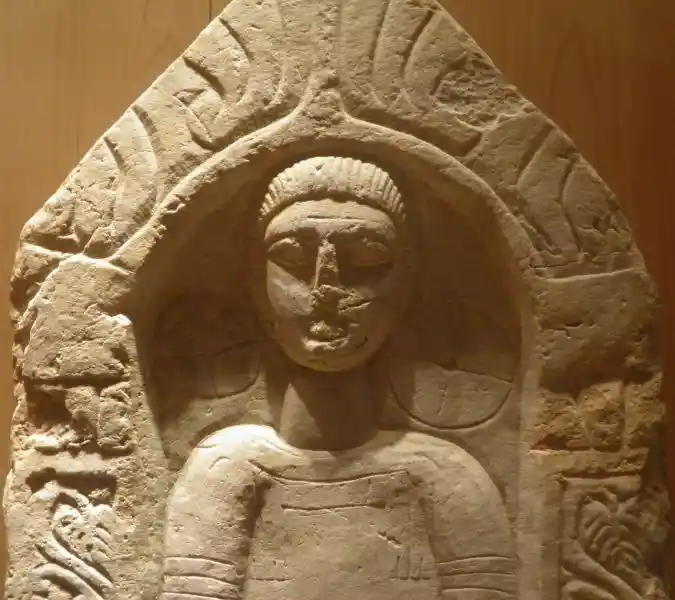 Funerary stele of Trophimos, solar cross